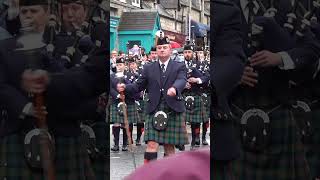 Vale of Atholl pipeband marchingband in Street Parade to 2024 pitlochry highlandgames shorts [upl. by Ziegler249]