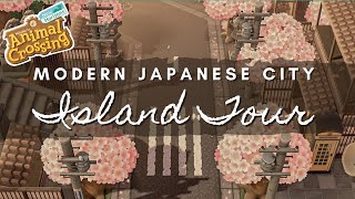 MODERN JAPANESE CITY amp SCHOOL ISLAND TOUR  Animal Crossing New Horizons [upl. by Anihta996]