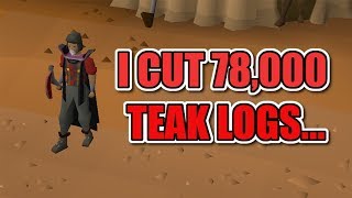 I CUT 78000 TEAK LOGS 34 Ironman OSRS [upl. by Einnad]