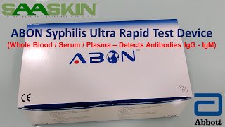 ABON™ Syphilis Ultra Rapid Test Device  UNBOXING  Abbott Point of Care Testing  Alere [upl. by Nhguavoj]