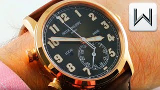 2018 Patek Philippe Calatrava Pilot Travel Time 5524R001 Rose Gold Luxury Watch Review [upl. by Stein]