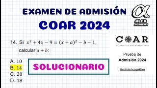 PRUEBA COAR 2024  RESOLUCIÓN COMPLETA  ALFA ACADEMY [upl. by Jonie]