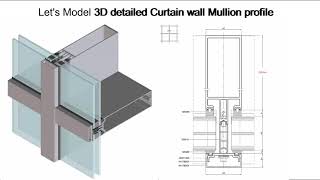 Curtain Wall MULLION with 3D details Mullion Profile family Revit [upl. by Polard]