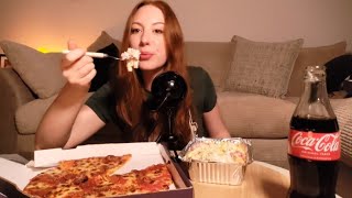 Pizza Express ASMR mukbang 🍕 with up close and cupped eating sounds [upl. by Adnanref]