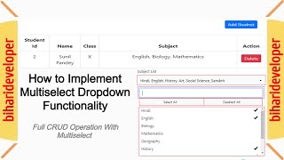 AspNet MVC  Searchable and Multiselect Drop DownList  AspNet MVC Core biharideveloper [upl. by Peta]