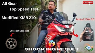 39 Teeth sporket Modified Karzima XMR 210  All Gear Top Speed Test  Shocking result  Top end 📈📈 [upl. by Ratha]