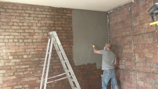 Preparing And Tanking A Brick Wall [upl. by Ynafit]