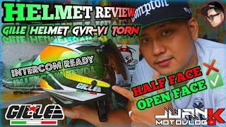 GILLE HELMET GVR V1  Intercom Ready  Open Face  Juan K Moto [upl. by Aymahs88]