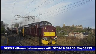 37676 Loch Rannoch amp 37403 Isle of Mull to Inverness with SRPS Railtours 260323 [upl. by Belmonte]