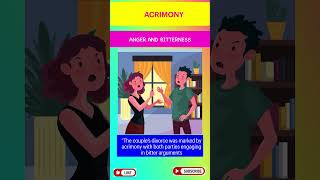 Acrimonious  English Vocabulary youtubeshorts shorts english englishvocabulary [upl. by Enidlareg]