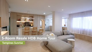 5Room Resale HDB Home Tour  Tampines Sunrise  Interior Design in Singapore [upl. by Nightingale439]