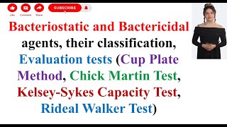 Bacteriostatic and Bactericidal agents their classification Evaluation tests BPharma 3rd Sem [upl. by Gregor]