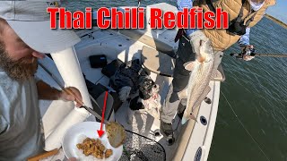 Thai Chili Lime Redfish Catch and Cook  Chesapeake Bay Fall Fishing [upl. by Naida667]