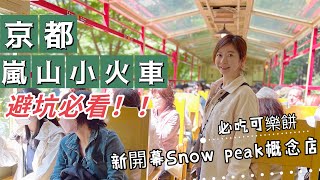 京都嵐山小火車避坑攻略！最療癒竹林小徑🎋 開箱新開幕京都風Snow peak露營概念店！日本ㄧの鰻好吃嗎？｜ Melofunplay美樂玩不累 [upl. by Nitnilc827]