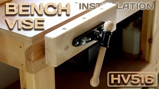 Installing a BENCH FACE VISE HV516 and woodturning a HANDLE [upl. by Cassandry]