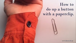 Do up a button with a paperclip [upl. by Hock839]