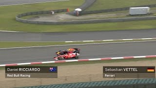 Vettels Awesome Overtake On Ricciardo  2017 Chinese Grand Prix [upl. by Alyak]