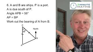 Bearings Questions GCSE Grade 4 QV Q6 [upl. by Cormack]