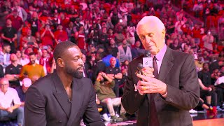 Pat Riley surprises Dwayne Wade with a statue announcement 🐐 [upl. by Howie8]