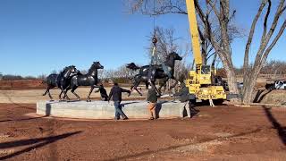 Edmond Uncommon Ground Sculpture Park  quotValley of the Horsequot installation [upl. by Acceb879]