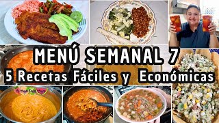 ✅5 Recetas Fáciles y Económicas  MENÚ 7 mihogardulcehogar comidasrapidasyfacilesdehacer [upl. by Mariya154]