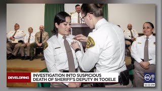 Salt Lake County Sheriffs Office announces death of deputy Tooele police investigating it as susp [upl. by Benni]