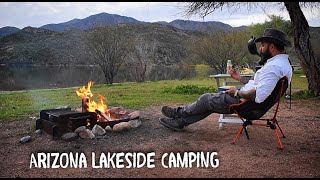 Camping at Apache Lake  Sights and Sounds of Burnt Corral Campground Grilling Steak on the Lake [upl. by Granlund]