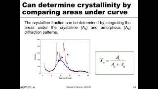 MSE 201 S21 Lecture 31  Module 2  Measuring Polymer Crystallinity [upl. by Ylek]