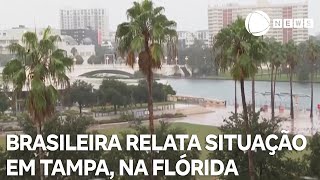 Brasileira relata a situação em Tampa cidade na costa do estado da Flórida [upl. by Jedthus]