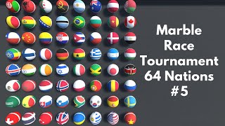 Marble Race 64 Countries Tournament Countryball 3D 5 [upl. by Cristoforo]