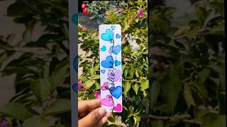 Calligraphy bookmark with colourful heart✨🫣 shorts painting bookmark diy trending heart love [upl. by Acemahs]