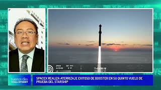 SpaceX realiza aterrizaje exitoso de booster en su quinto vuelo de prueba del Starship [upl. by Salim340]