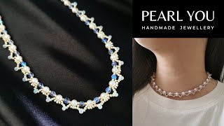 Easy Pearl Necklace Making Tutorial Handmade Jewelry Design Inspiration for Beginners [upl. by Refennej]