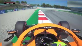 Lando Norris blocked by Mazepin and traffic on his Qualifying Lap  Spain [upl. by Darius]