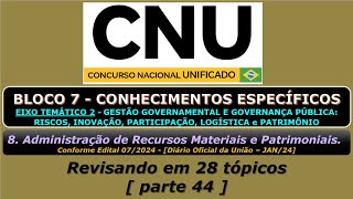 Administração de Recursos Materiais e Patrimoniais  CNU  Bloco 7  Eixo Temático 2 [upl. by Llenart]