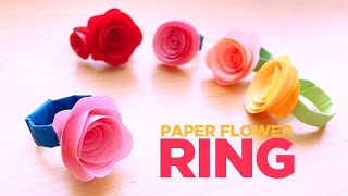 Diy Origami Ring  How to make a Paper Ring  Easy Paper Flower Ring [upl. by Ailema]