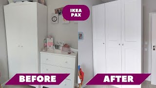 PrzedPo🤩Nowa szafa Ikea Pax w pokoju dzieciMetamorfoza szafyOrganizacja szafy🤩 [upl. by Hamner]