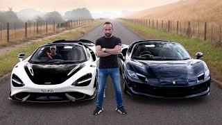 McLaren v Ferrari  765LT Spider goes up against the 296 GTS [upl. by Kermy]