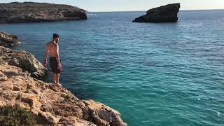 Cliff jump Blue Lagoon Malta [upl. by Merrell565]