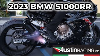 2023 BMW S1000RR Austin Racing GP1R full titanium exhaust system Sound Test [upl. by Hartmann]