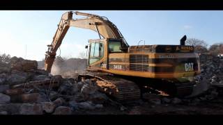 CAT 345BL excavator hammering 1080P FULL HD [upl. by Setiram145]