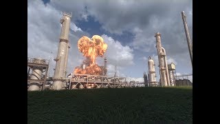 Animation of April 26 2018 Explosion and Fire at the Husky Energy Refinery in Superior Wisconsin [upl. by Enilrahc497]