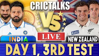 Live IND Vs NZ Day 1  3rd Test  Live Scores amp Commentary  India vs New Zealand  Last 20 [upl. by Iteerp]