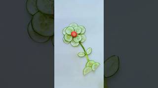 How to make Cucumber flower knife skills kitchen carving shorts easy cutting vegetable sample [upl. by Donohue325]