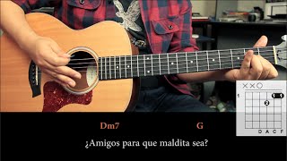 Como tocar quotMi Historia Entre Tus Dedosquot en Guitarra  Tutorial Acordes HD [upl. by Emixam]