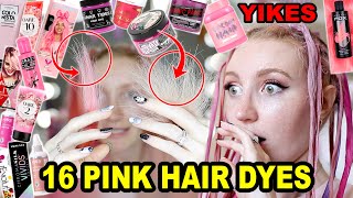 DYING MY HAIR PINK USING 16 DIFFERENT PINK HAIR DYES to find the BEST pink hair dye PART 2 [upl. by Travus]