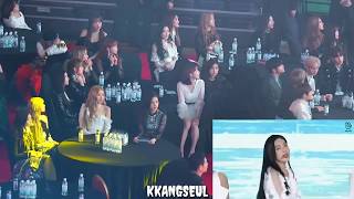 190123 BLACKPINK IZONE 아이즈원 Reaction to Red Velvet With You  Power Up at 2019 GAON CHART [upl. by Hcir335]