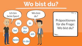 Learn German with Animation  Wo bist du Lokale Präpositionen  local prepositions [upl. by Sonia]