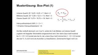 Videotutorium Statistik Konstruktion eines BoxPlots [upl. by Esiralc71]