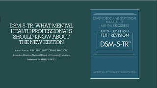 DSM 5 TR Update for Mental Health Professionals Abridged Version [upl. by Leira]